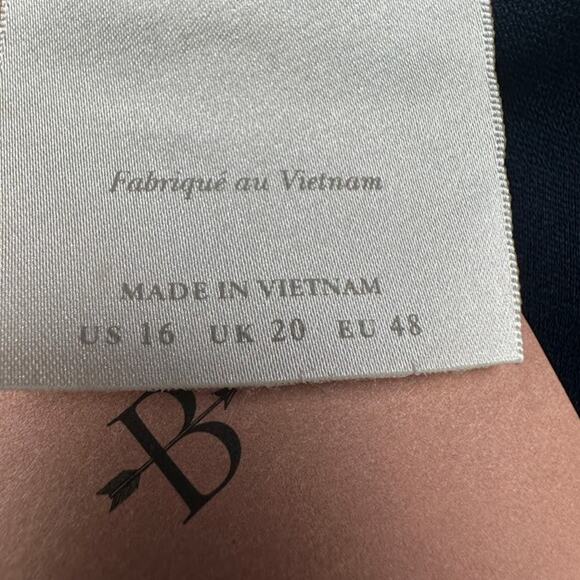 BHLDN Dress Womens 16 Navy Cali Satin Cowl Neck Midi Slip Cocktail Wedding - Picture 9 of 16